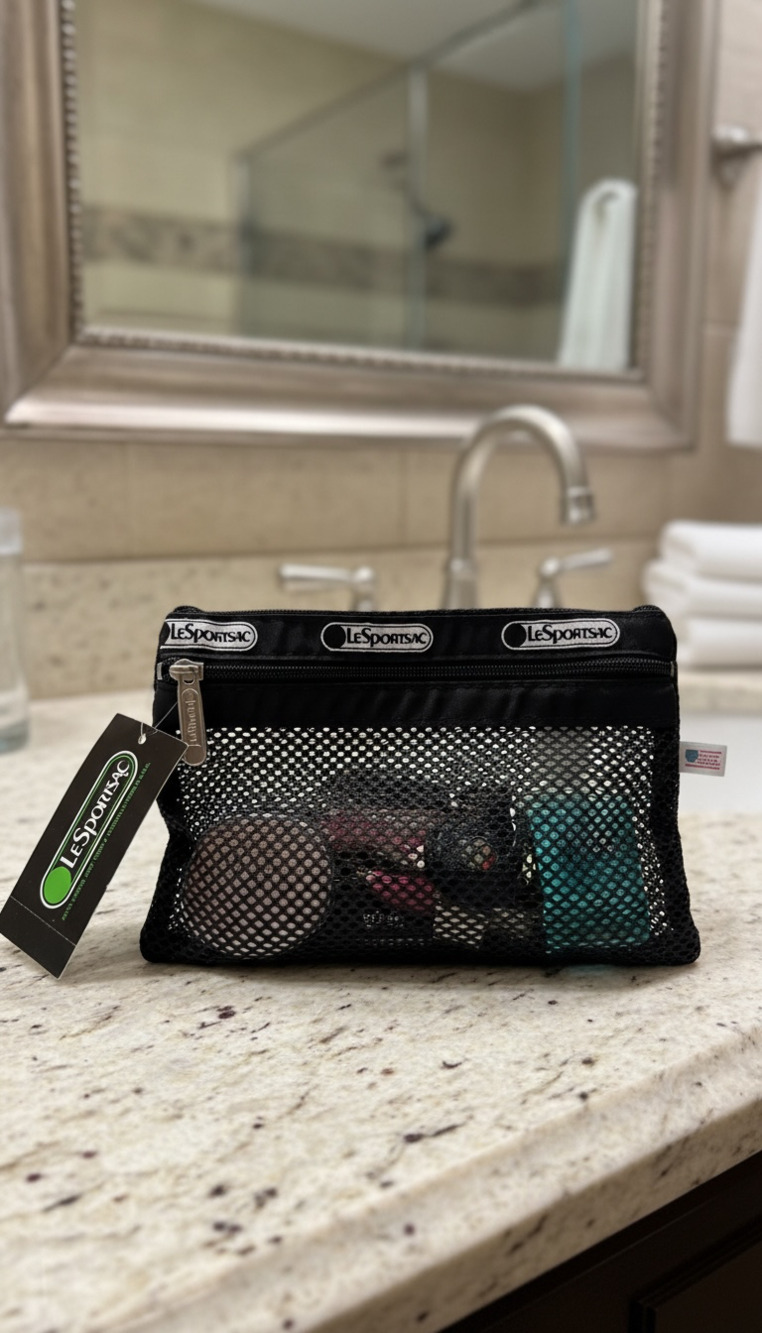 Vintage LeSportsac Small Rectangular Mesh Zipper Pouch